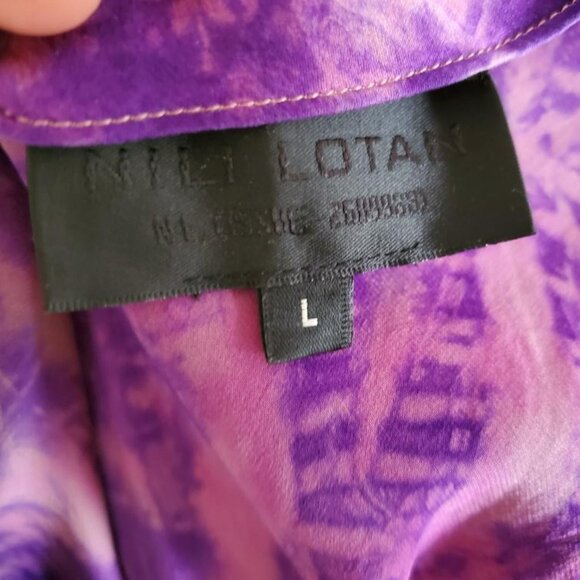 NEW long Silk Slip Dress lingerie chemise pink purple tie dyed medium 6 8 10 12 - Picture 5 of 5